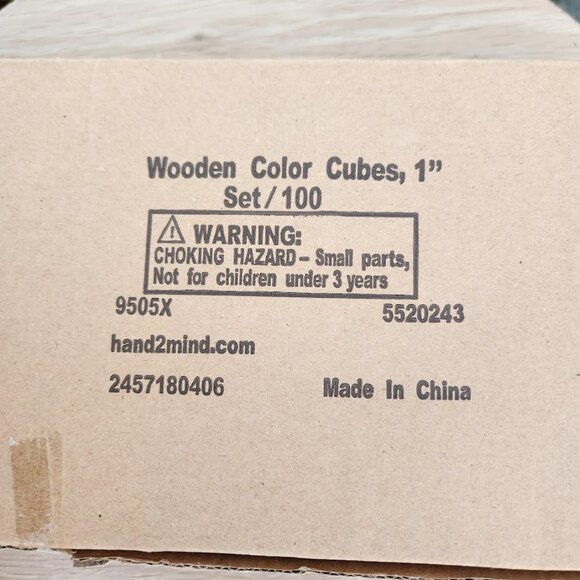 NEW 100 wood color Blocks 1" 6 colors math manipulatives cubes sorting patterns - Picture 5 of 11